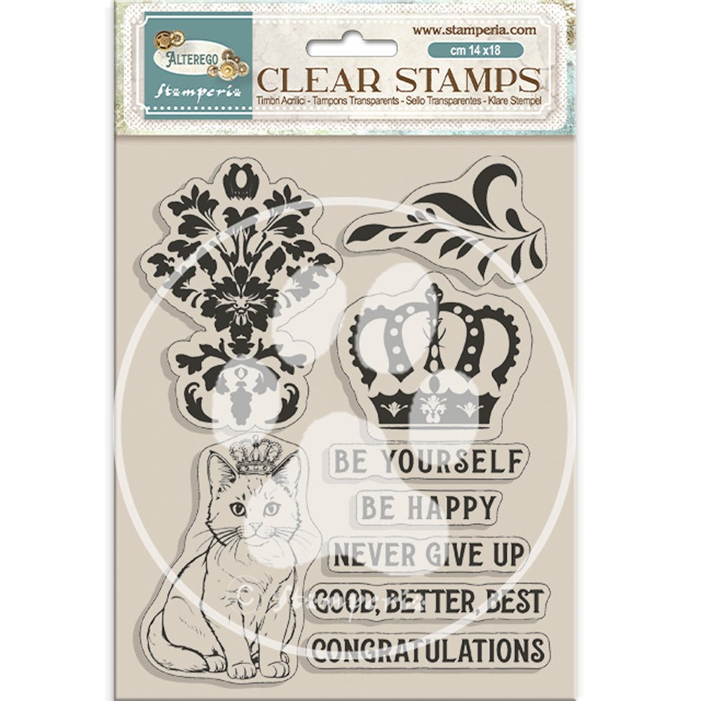 Clear stamps Alterego - Crown and Cat - Stamperia - Tidformera