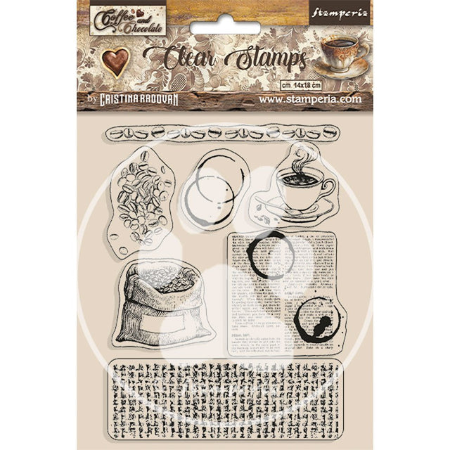 Clear stamps Coffee and chocolate - Coffee elements - Stamperia - Tidformera