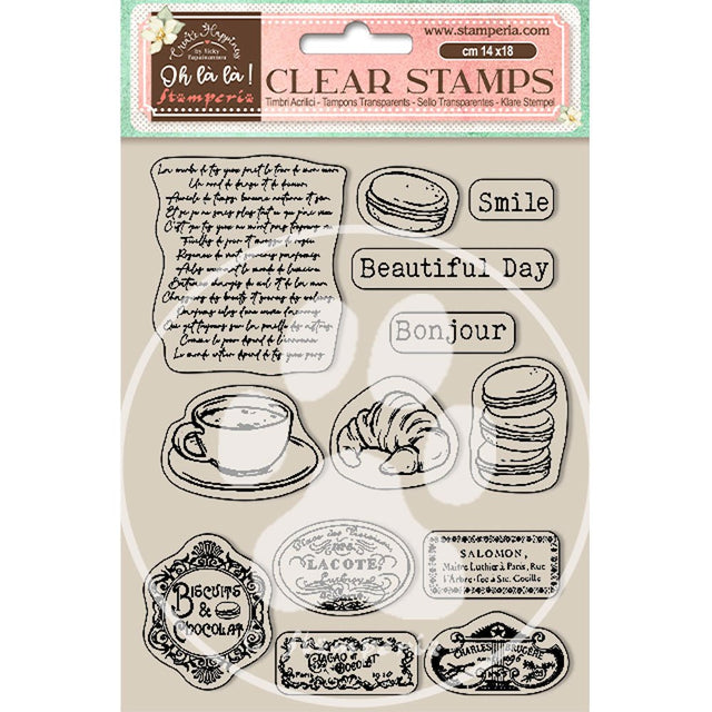 Clear stamps Create Happiness Oh lá lá - Labels - Stamperia - Tidformera