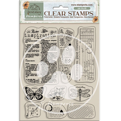 Clear stamps Create Happiness Secret Diary - Inspiration - Stamperia - Tidformera