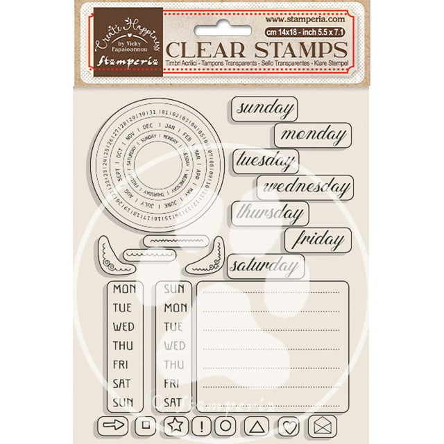 Clear stamps Create Happiness Weekly Planner - Stamperia - Tidformera