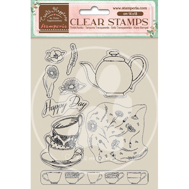 Clear stamps Create Happiness - Welcome Home - Cups - Stamperia - Tidformera