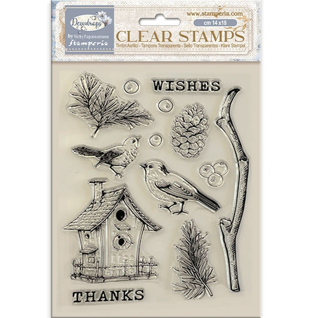 Clear stamps Dewdrop - Nest Bird - Stamperia - Tidformera