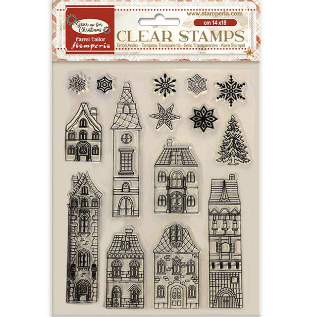 Clear stamps Gear up for Christmas - Cozy Houses - Stamperia - Tidformera