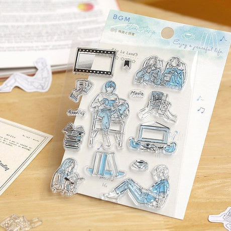 Clear stamps Holidays - Movies and reading - BGM - Tidformera