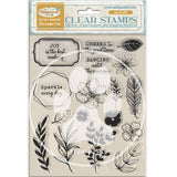 Clear stamps Masquerade - Flowers And Labels - 2 - Stamperia - Tidformera