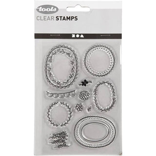 Clear stamps Ramar av löv från Creotime. Stämplar med ramar med små löv - Tidformera
