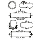 Clear stamps, stämplar med ramar och ornament från Creotime - Tidformera
