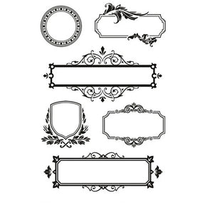 Clear stamps, stämplar med ramar och ornament från Creotime - Tidformera