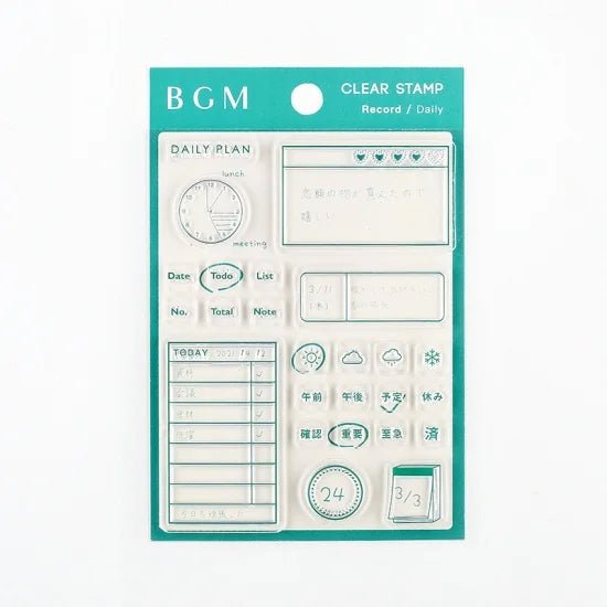 Clear stamps Record Kalenderstämplar - Daily - BGM - Tidformera