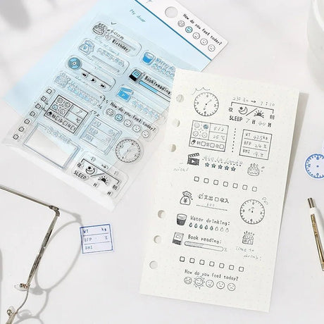 Clear stamps Record Kalenderstämplar - Life - 4 - BGM - Tidformera