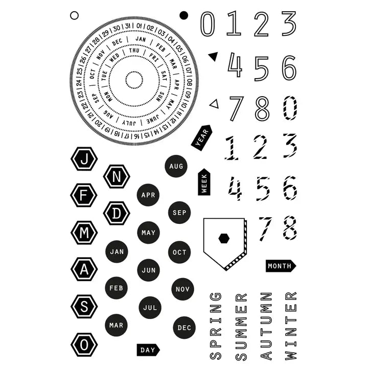 Clear Stamps Set - Perpetual Calendar - Vol. 1 - 2 - Emadam Art & Design - Tidformera