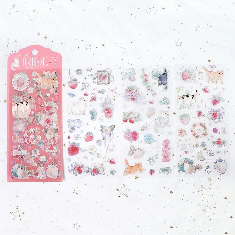 Clear stickers IRIDE 3 - pack - Cat - BGM - Tidformera