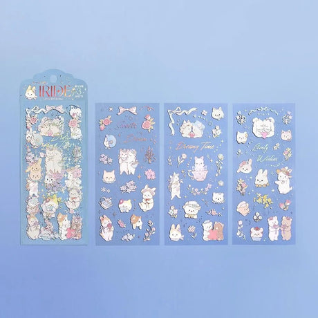 Clear stickers IRIDE 3-pack - Fairy tale Animal - 2 - BGM - Tidformera