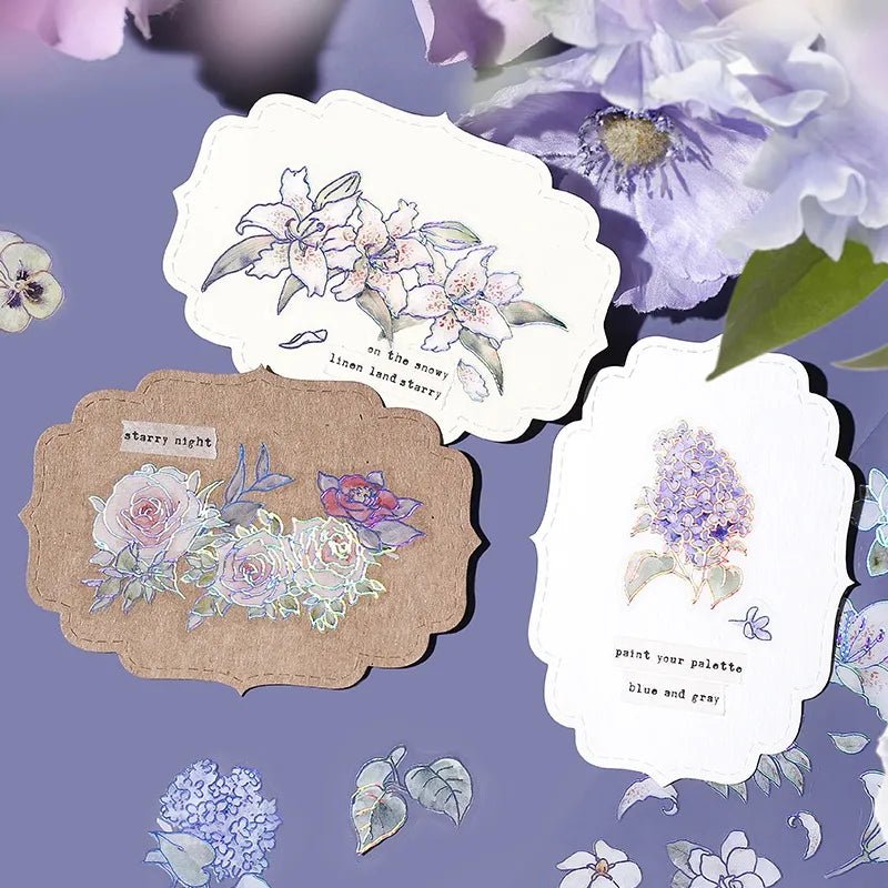 Clear stickers IRIDE 3 - pack - Flower Blooming - 4 - BGM - Tidformera