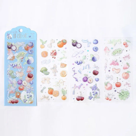 Clear stickers IRIDE 3 - pack - Fruits - BGM - Tidformera