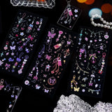 Clear stickers IRIDE 3-pack - Glitter Charm - 5 - BGM - Tidformera
