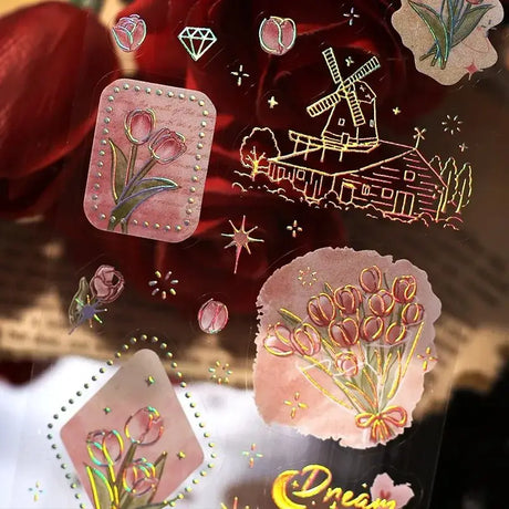 Clear stickers IRIDE 3 - pack - Language of Flowers - 3 - BGM - Tidformera
