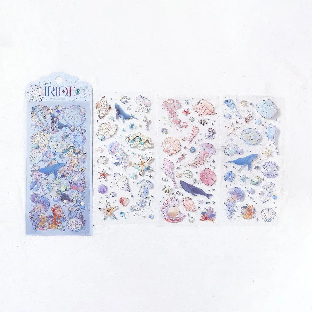 Clear stickers IRIDE 3 - pack - Ocean - 2 - BGM - Tidformera