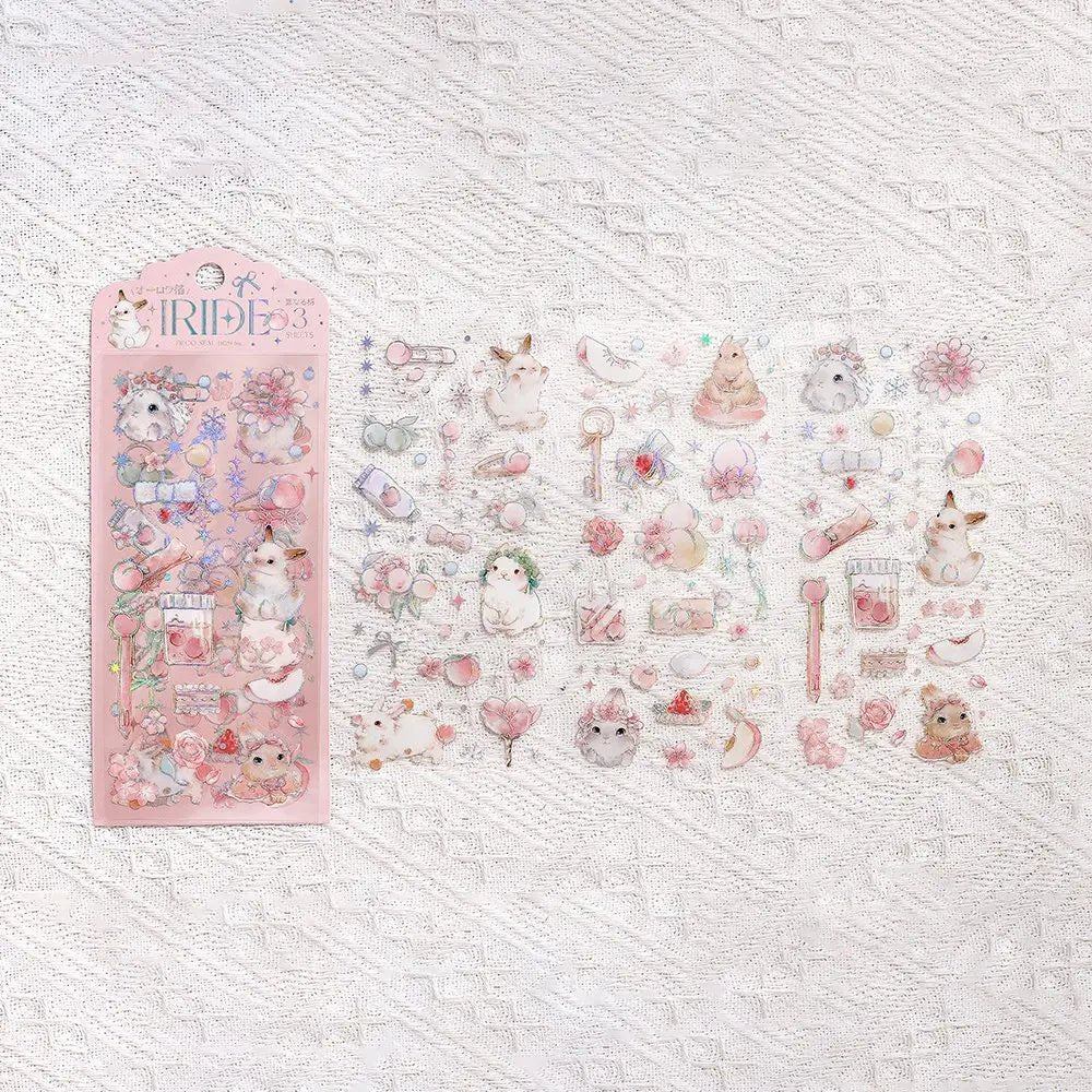 Clear stickers IRIDE 3 - pack - Rabbit - BGM - Tidformera