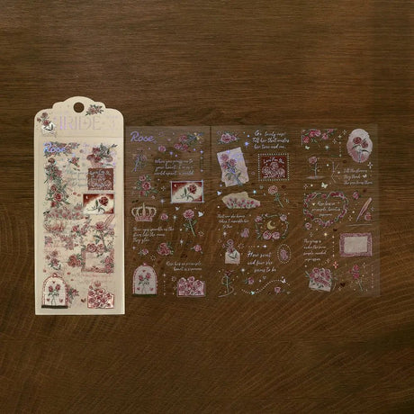 Clear stickers IRIDE 3 - pack - Rose - BGM - Tidformera