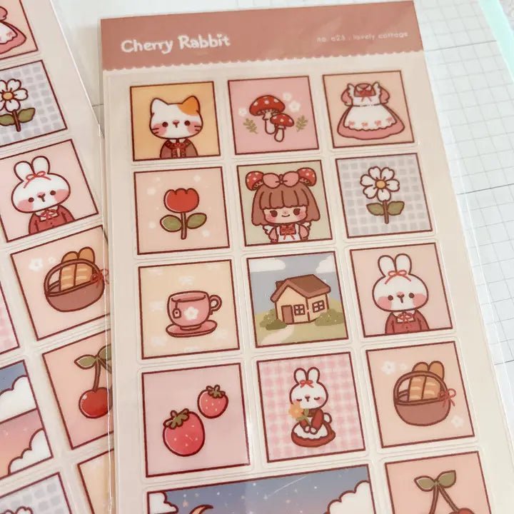 Clear Stickers No. 023 Lovely Cottage - 4 - Cherry Rabbit - Tidformera