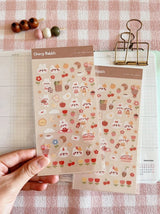 Clear Stickers No. 069 Daily planner - 1 - Cherry Rabbit - Tidformera