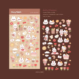 Clear Stickers No. 069 Daily planner - 5 - Cherry Rabbit - Tidformera