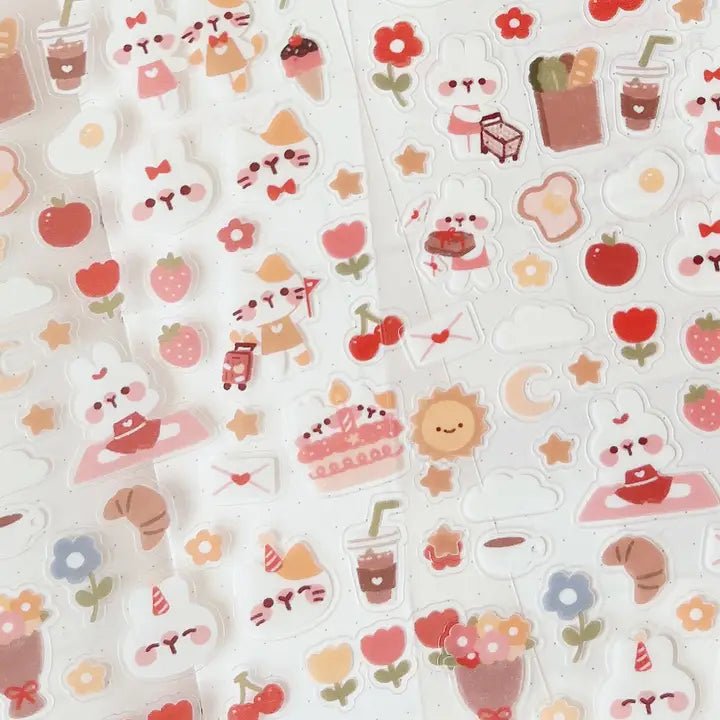 Clear Stickers No. 069 Daily planner - 3 - Cherry Rabbit - Tidformera