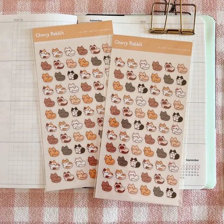 Clear Stickers No. 083 Cat Loafs (Mini Version) - 1 - Cherry Rabbit - Tidformera