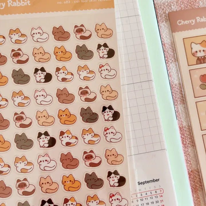 Clear Stickers No. 083 Cat Loafs (Mini Version) - 5 - Cherry Rabbit - Tidformera