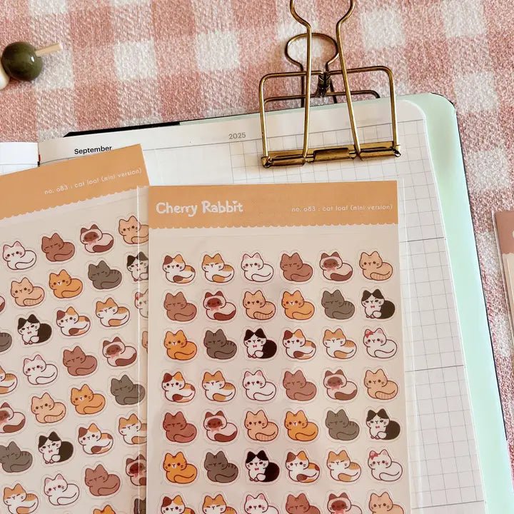 Clear Stickers No. 083 Cat Loafs (Mini Version) - 7 - Cherry Rabbit - Tidformera