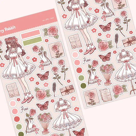 Clear Stickers No. 095 Rose - 1 - Cherry Rabbit - Tidformera