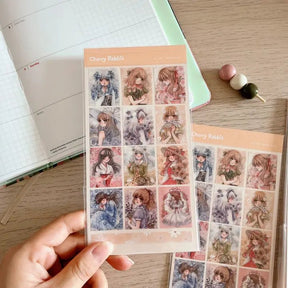 Clear Stickers no. 096 Flower series - 1 - Cherry Rabbit - Tidformera