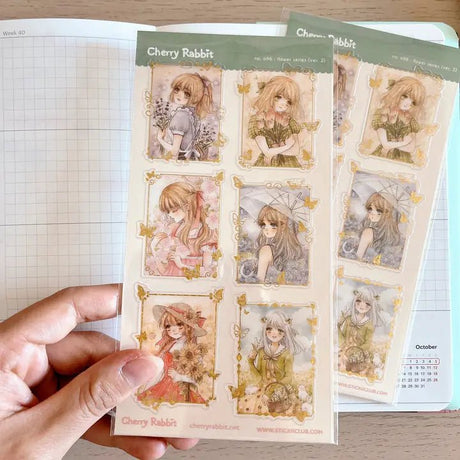 Clear Stickers no. 096 Flower series (ver. 2) - 1 - Cherry Rabbit - Tidformera