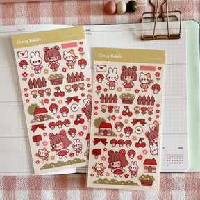 Clear Stickers No. 099 Little Friends - 1 - Cherry Rabbit - Tidformera