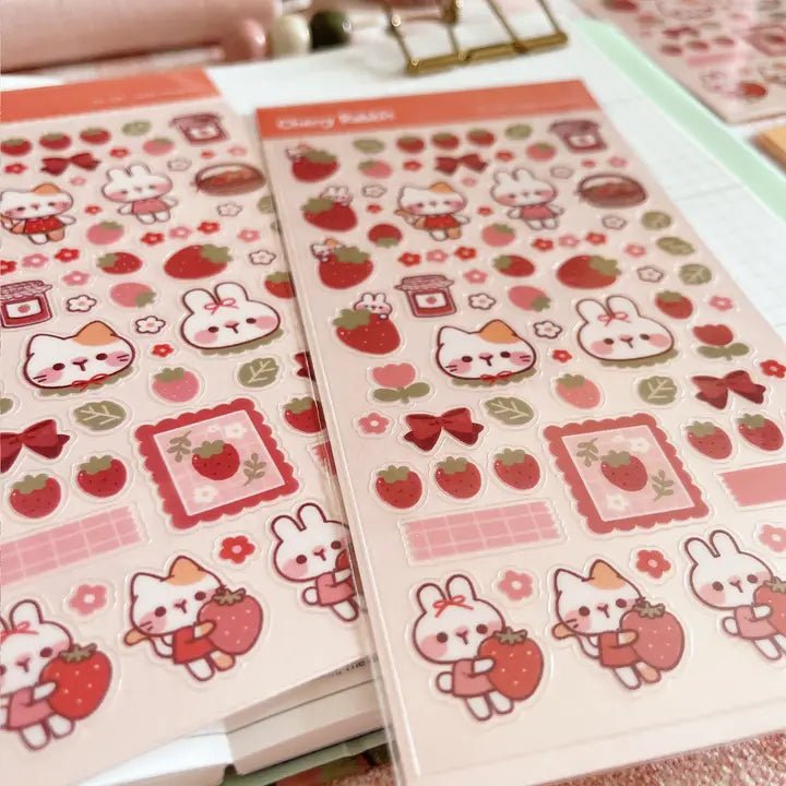 Clear Stickers No. 103 Sweet Strawberry - 2 - Cherry Rabbit - Tidformera