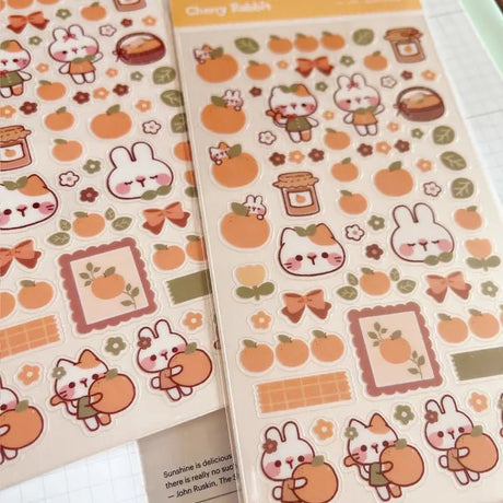 Clear Stickers No. 104 Sweet Orange - 2 - Cherry Rabbit - Tidformera