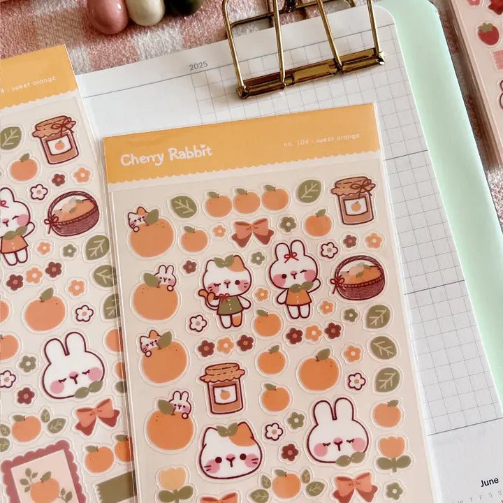 Clear Stickers No. 104 Sweet Orange - 3 - Cherry Rabbit - Tidformera