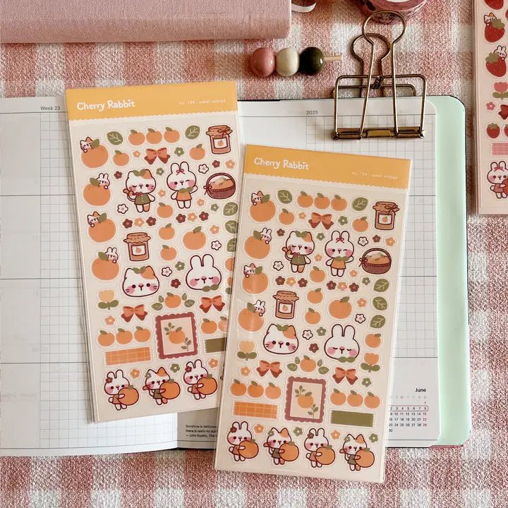 Clear Stickers No. 104 Sweet Orange - 5 - Cherry Rabbit - Tidformera