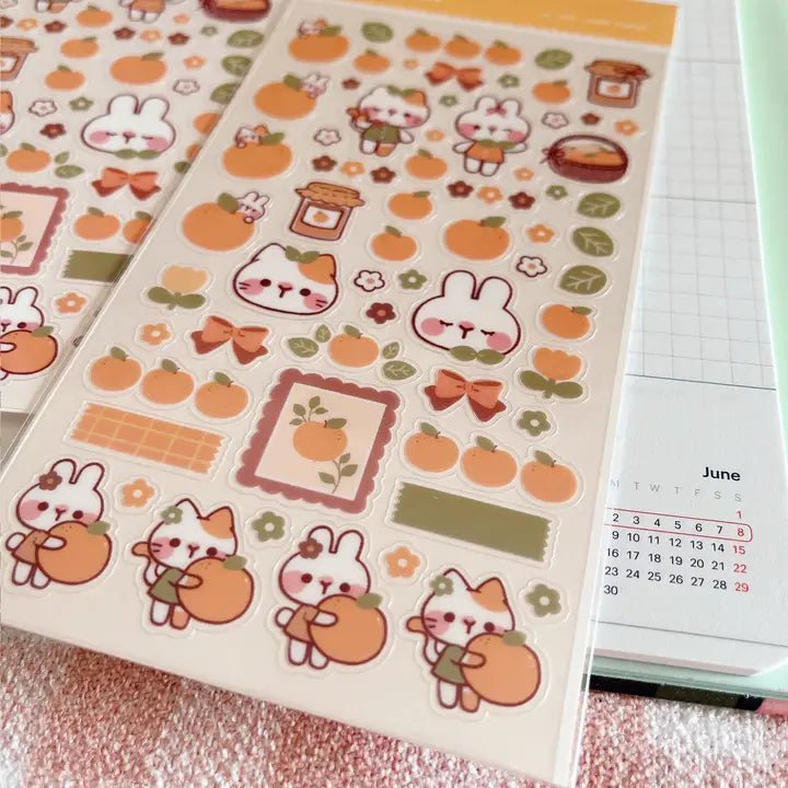 Clear Stickers No. 104 Sweet Orange - 4 - Cherry Rabbit - Tidformera