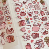 Clear Stickers No. 105 Daily life of rabbit - 3 - Cherry Rabbit - Tidformera