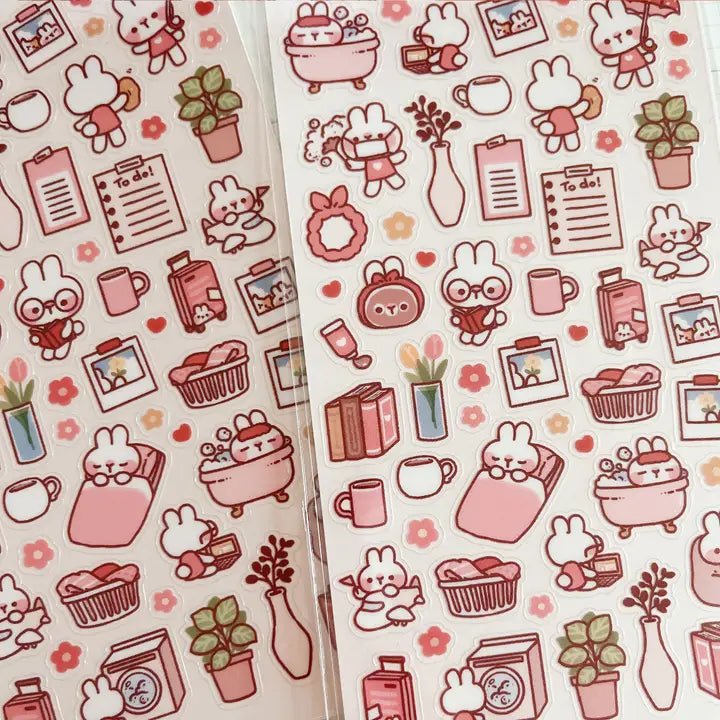 Clear Stickers No. 105 Daily life of rabbit - 2 - Cherry Rabbit - Tidformera