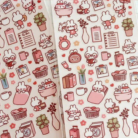 Clear Stickers No. 105 Daily life of rabbit - 2 - Cherry Rabbit - Tidformera