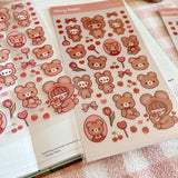 Clear Stickers No. 109 Teddy bear - 2 - Cherry Rabbit - Tidformera