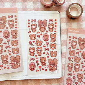 Clear Stickers No. 109 Teddy bear - 1 - Cherry Rabbit - Tidformera