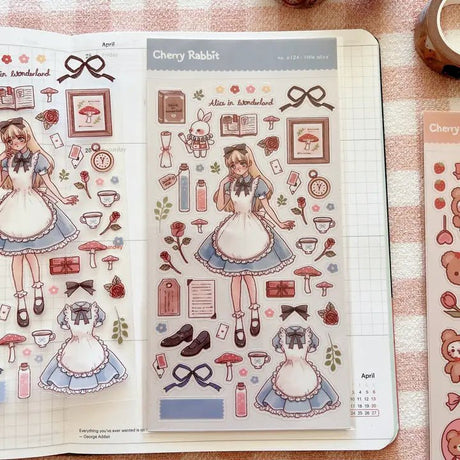 Clear Stickers No. 124 Little Alice - 1 - Cherry Rabbit - Tidformera