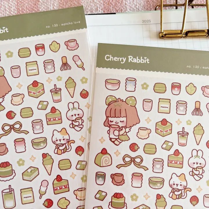 Clear Stickers No. 130 Matcha love - 5 - Cherry Rabbit - Tidformera