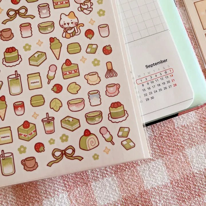 Clear Stickers No. 130 Matcha love - 6 - Cherry Rabbit - Tidformera