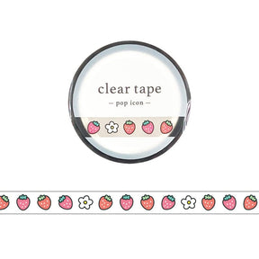 Clear tape 7 mm - Pop icon - Strawberry - 1 - Mind Wave - Tidformera